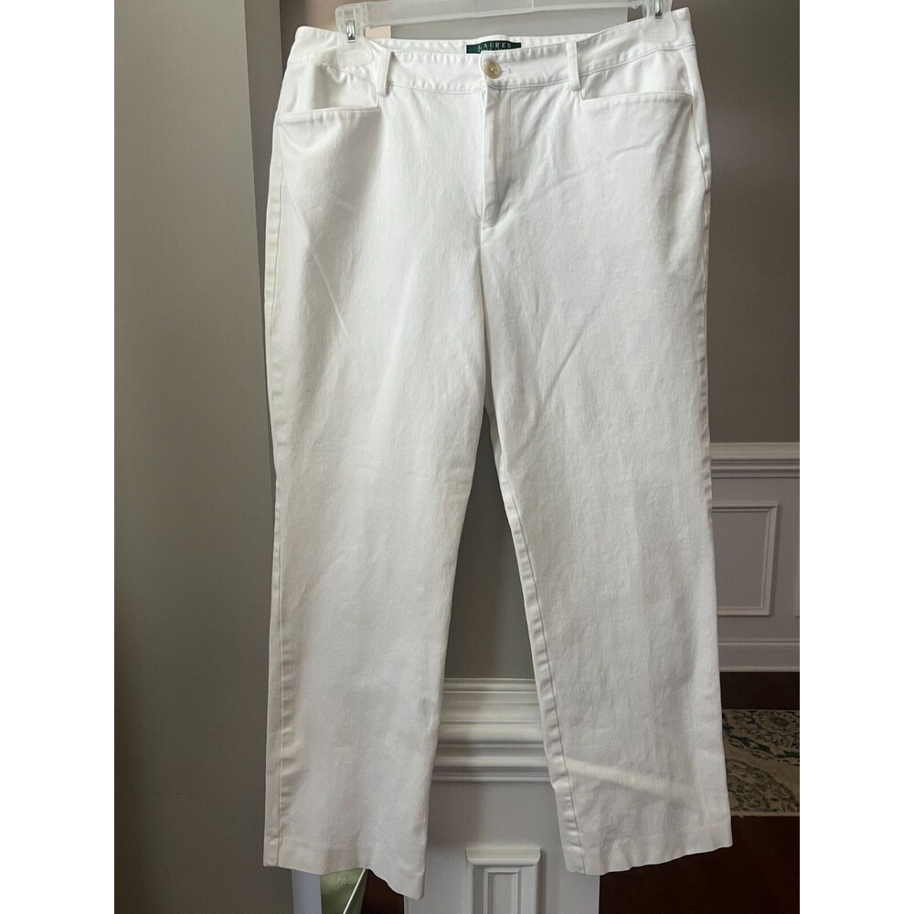 Lauren Ralph Lauren "Catlin" White Straight Leg Jeans Sz 12
